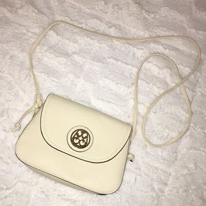 Cream cross body bag